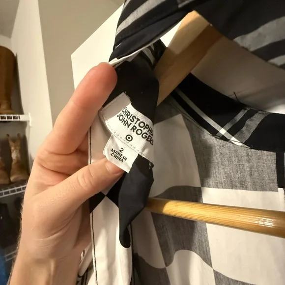 Christopher John Rogers Dress in Black and White Checkered Pattern - Picture 8 of 10